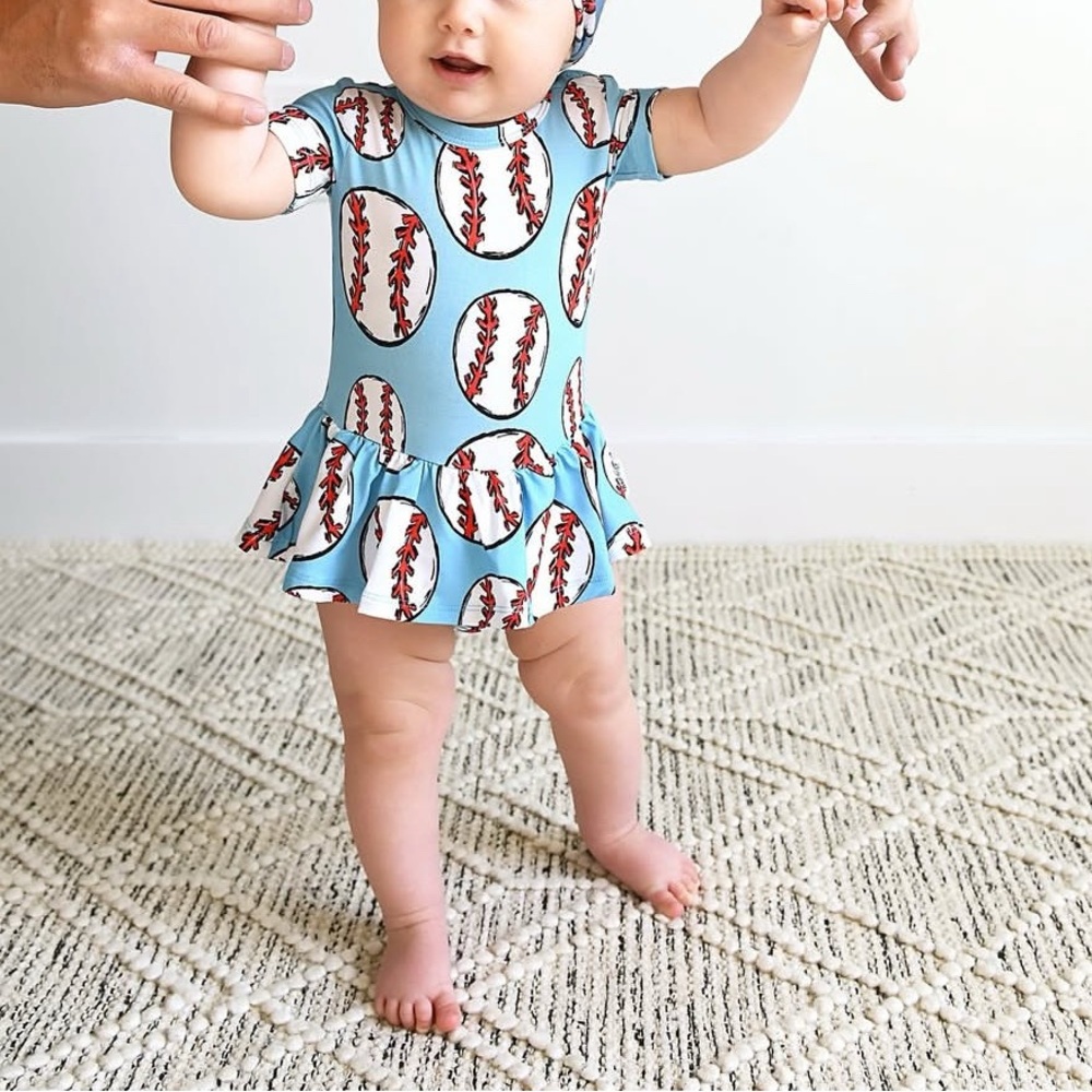 Gigi and Max Baseball Bambino Bamboo Tutu dress